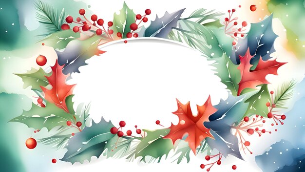 Aquarell-Weihnachtsrahmen mit Platz für Text