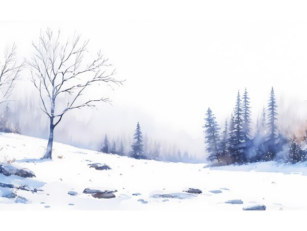 Aquarell-Winterlandschaftsbild