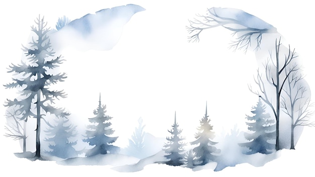 Aquarell-Winterwunderland