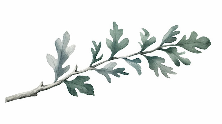 Foto aquarell-zweig mit grün