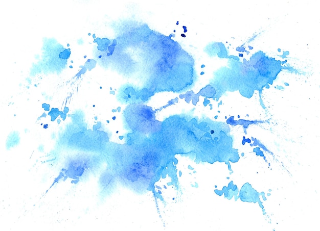 Aquarellbeschaffenheit mit hellblauen Flecken auf weißem Hintergrund