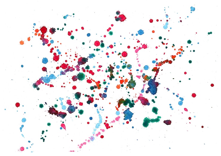 Foto aquarellbeschaffenheit mit hellen bunten flecken auf weißem hintergrund