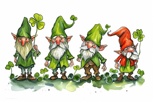 Foto aquarellbilder für den st. patricks day in irland