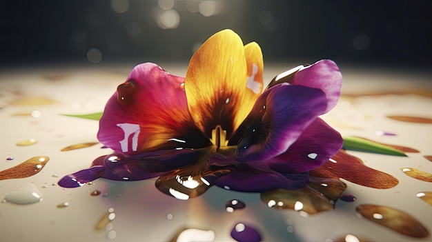 Aquarellblütenblätter 4k realistische Beleuchtung