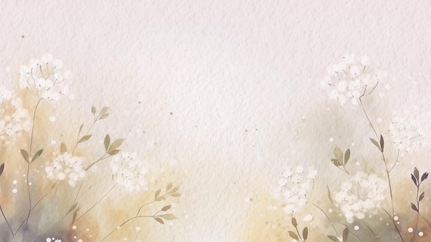Aquarellblumen auf beigem Hintergrund