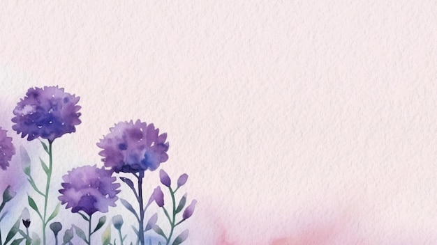 Aquarellblumen auf einem rosa Hintergrundvektor