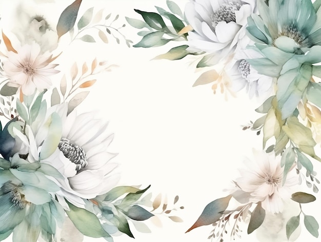 Aquarellblumen auf einem weißen Hintergrund