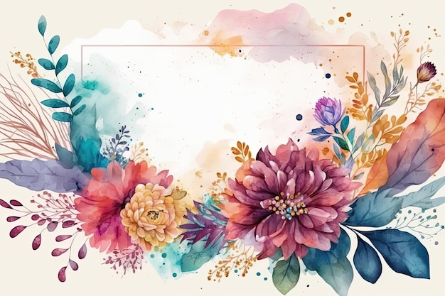 Aquarellblumen auf einem weißen Hintergrund