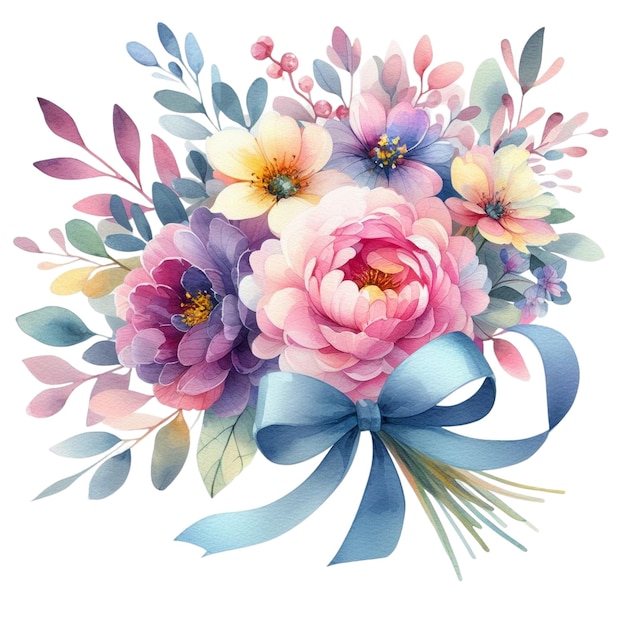 Aquarellblumen-Bouquet-Clipart