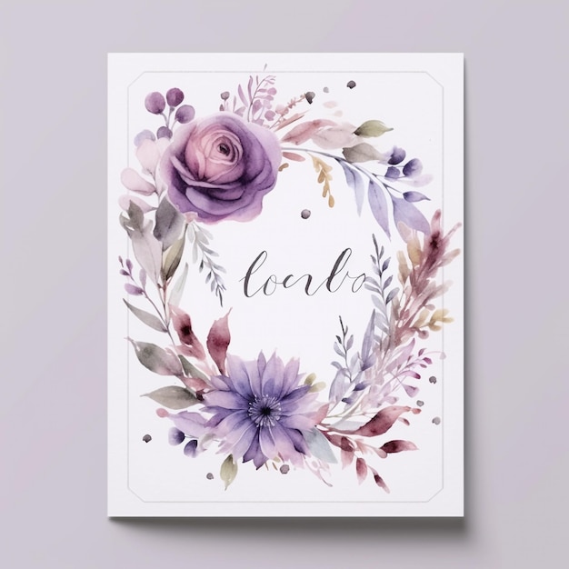 Aquarellblumen für Hochzeitseinladungselement von Generated AI