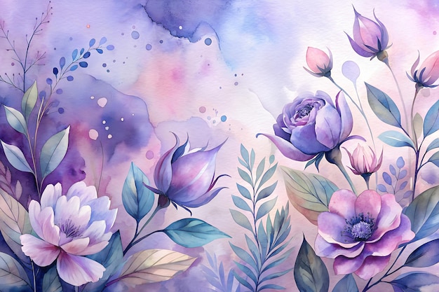 Foto aquarellblumen-hintergrundtapeten für hochzeitsinvitationen und plakate