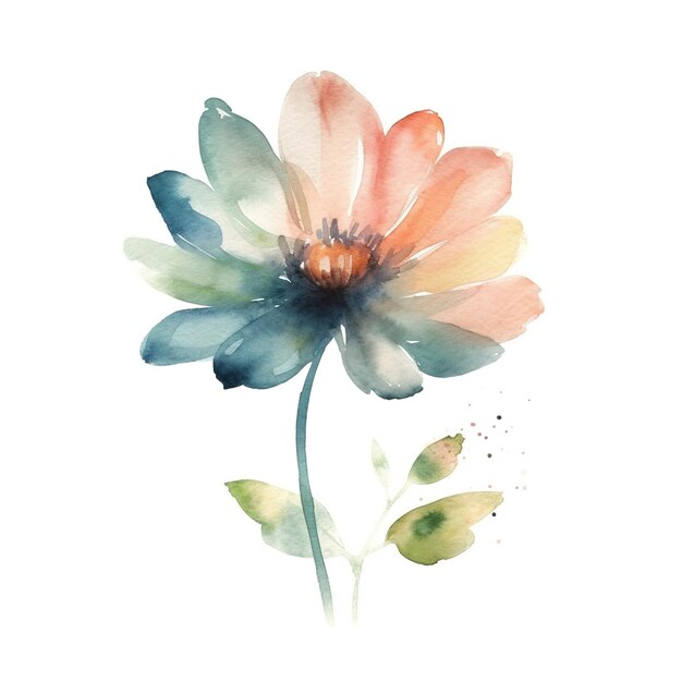 Foto aquarellblumen hochzeitseinladungsstil isoliert