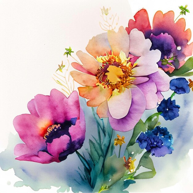 Foto aquarellblumen