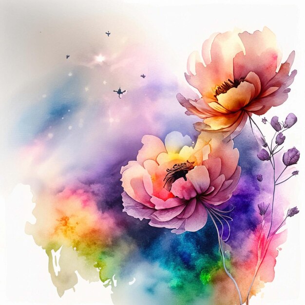 Foto aquarellblumen