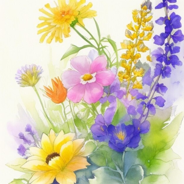 Foto aquarellblumen