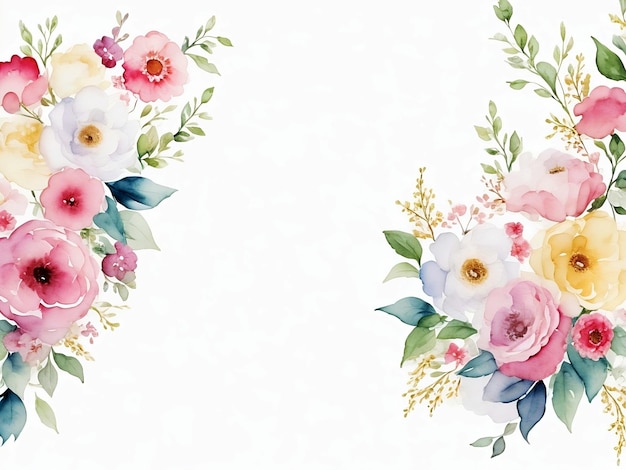 Aquarellblumenillustrations-Hochzeitseinladungsentwurf