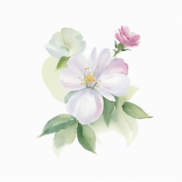 Aquarellblumenmalerei mit weißem Hintergrund