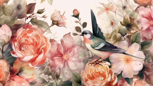 Aquarellblumenmuster Hintergrund 4k Tapeten HD