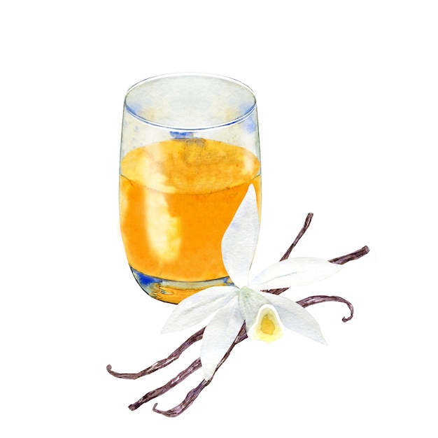 Aquarellcocktail mit Vanillegeschmack