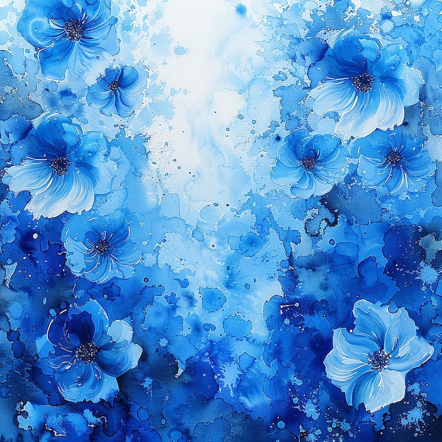 Foto aquarelle in schattierungen des blaues