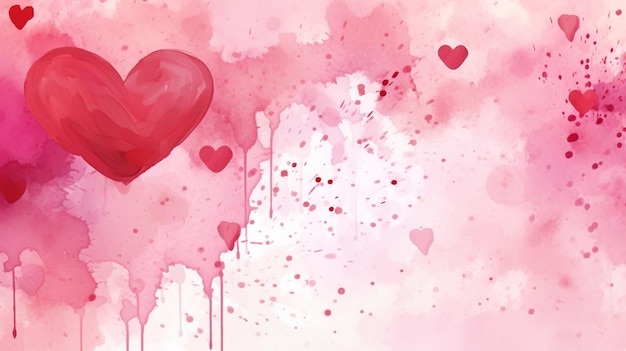 Aquarellherz Valentinstag Gratulationskarte Liebesbeziehung Kunstmalerei
