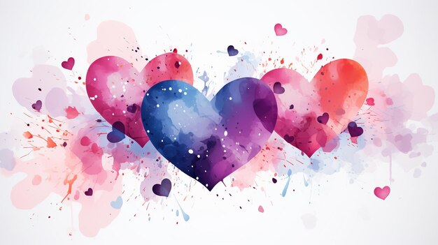 Aquarellherz Valentinstag Gratulationskarte Liebesbeziehung Kunstmalerei