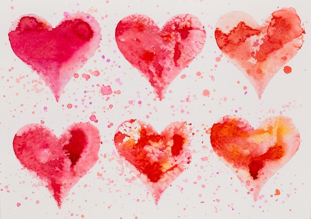 Aquarellherz. Valentinstag Großartige Karte, Liebe, Beziehung, Kunst, Malerei.