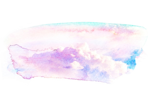 Aquarellillustration des Himmels mit Wolke.