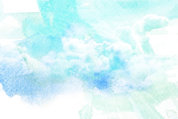 Aquarellillustration des Himmels mit Wolke.