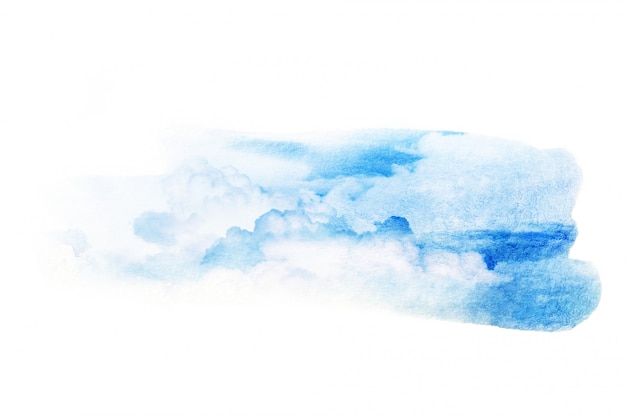 Aquarellillustration des Himmels mit Wolke.