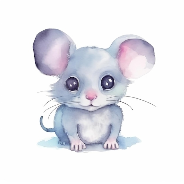 Foto aquarellillustration einer maus