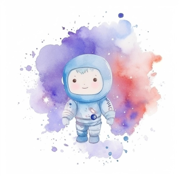 Aquarellillustration eines Raumfahrers