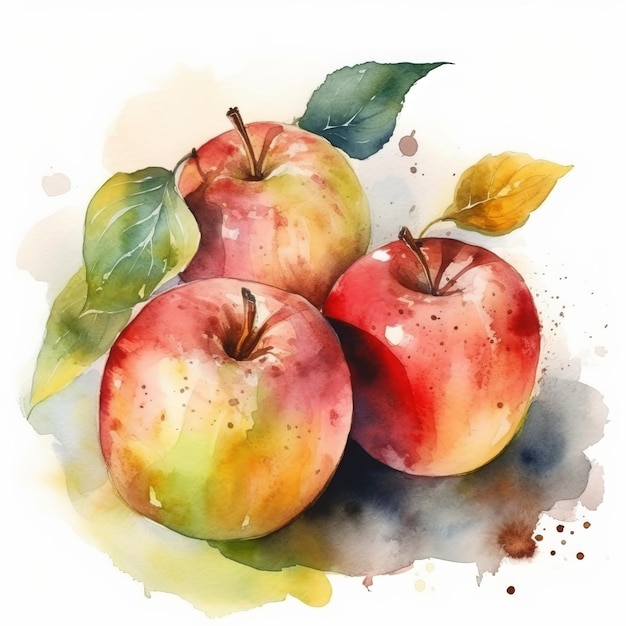 Aquarellillustration einiger Äpfel