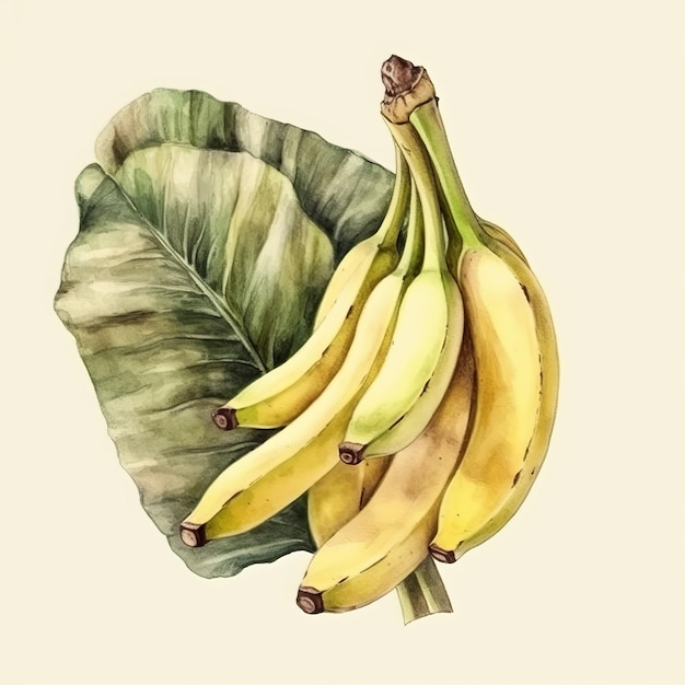 Aquarellillustration einiger Bananen