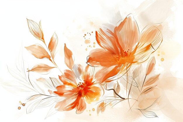 Aquarellillustration von Frühlingsblumen