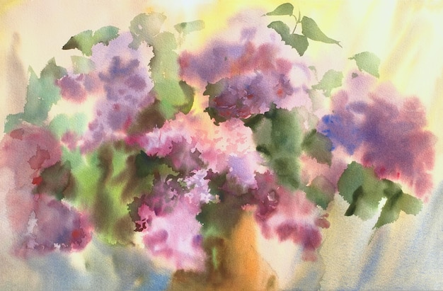 Aquarellmalerei der schönen Blumen.