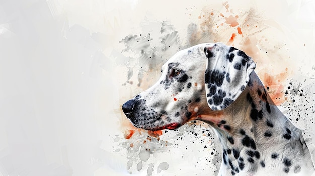 Aquarellmalerei des Dalmatinischen Hundes mit sanfter und durchsichtiger Berührung