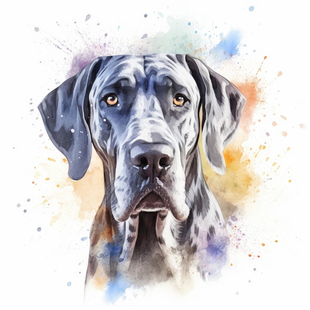 Aquarellmalerei des Doggenhundes