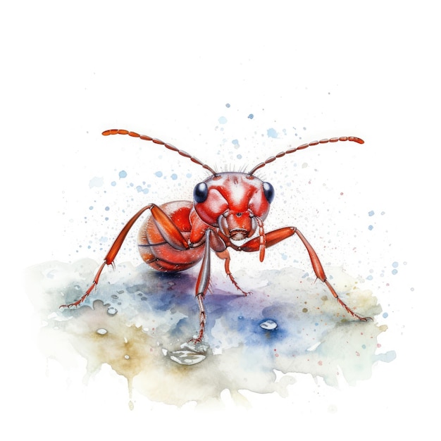 Aquarellmalerei einer Ameise