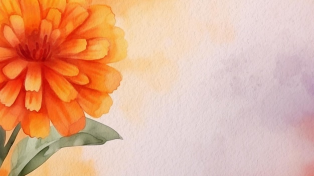 Aquarellmalerei einer Blume mit gelbem Hintergrund