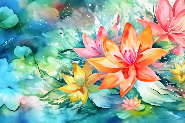 Aquarellmalerei einer Lotusblume.