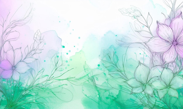 Aquarellmalerei einer Pflanze und Aquarelle