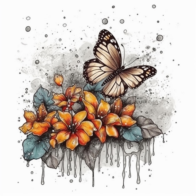 Aquarellmalerei eines besonderen Schmetterlings