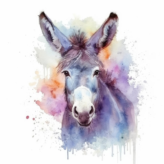 Aquarellmalerei eines Esels
