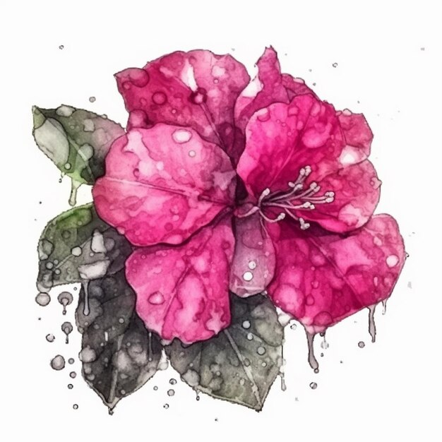 Aquarellmalerei von Bougainvillea-Blumen