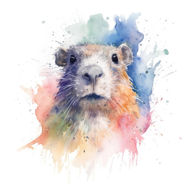 Aquarellmalerei von Capybara