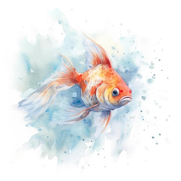 Aquarellmalerei von Goldfischen