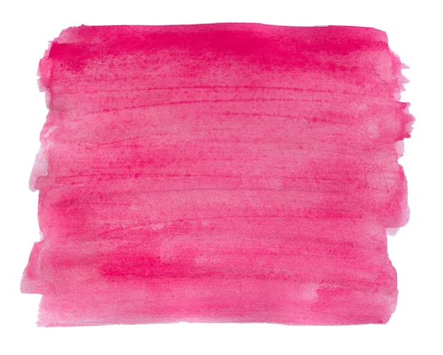 Aquarellrosa Hintergrundtextur lokalisiert auf Weiß