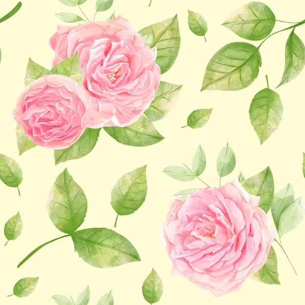 Aquarellrosen auf cremefarbenem Hintergrund. Blumenmuster für den Textildruck