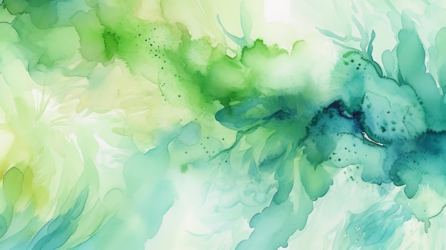 Aquarellstriche mit weißem und grünem Hintergrund